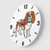 Cavalier King Charles Spaniel Dog Wall Clock Grote Klok (Hoek)