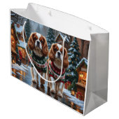 Cavalier King Charles Spaniel Dogs Christmas Snow  Groot Cadeauzakje (Achterkant Gekanteld)