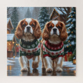Cavalier King Charles Spaniel Dogs Christmas Snow  Legpuzzel (Verticaal)