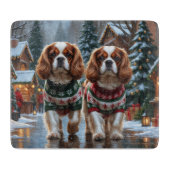 Cavalier King Charles Spaniel Dogs Christmas Snow  Snijplank (Voorkant)