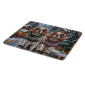 Cavalier King Charles Spaniel Dogs Christmas Snow  Snijplank (Hoek)
