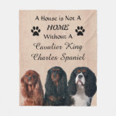 Cavalier King Charles Spaniel Dogs - House Home Fleece Deken (Voorkant)