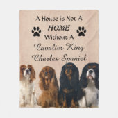 Cavalier King Charles Spaniel Dogs - House Home Fleece Deken (Voorkant)