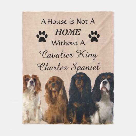 Cavalier King Charles Spaniel Dogs - House Home Fleece Deken (Voorkant)