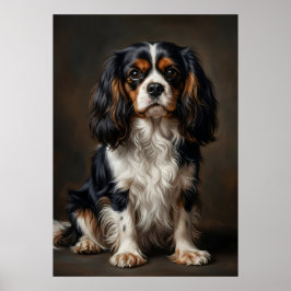 Cavalier King Charles Spaniel Donker Portret Poste Poster