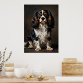 Cavalier King Charles Spaniel Donker Portret Poste Poster (Keuken)