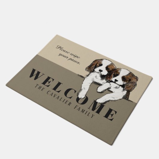 Cavalier King Charles Spaniel Doormat Deurmat (Schuin)