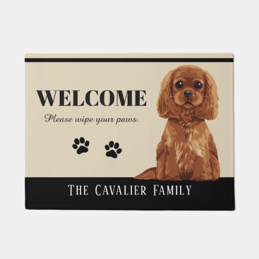 Cavalier King Charles Spaniel Doormat Deurmat (Voorkant)