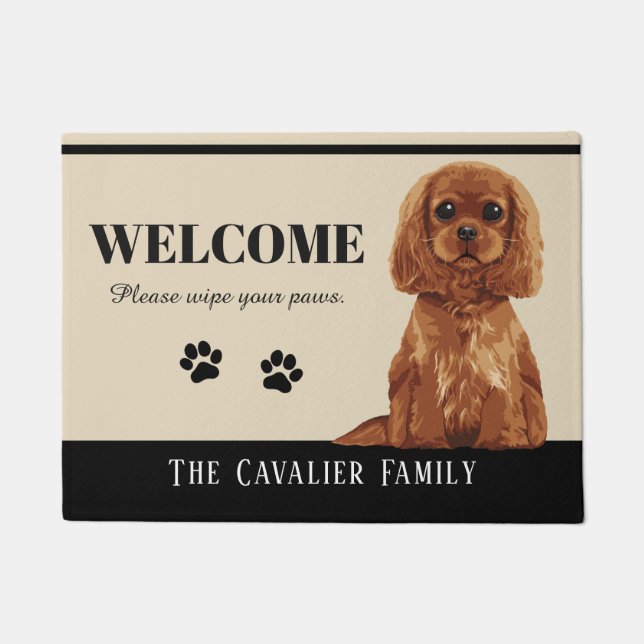 Cavalier King Charles Spaniel Doormat Deurmat (Voorkant)