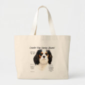 Cavalier King Charles Spaniel (driekleur) Geschied Grote Tote Bag (Voorkant)