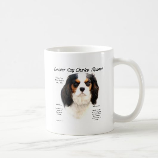 Cavalier King Charles Spaniel (driekleur) Geschied Koffiemok (Rechts)
