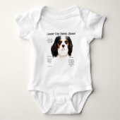 Cavalier King Charles Spaniel (driekleur) Geschied Romper (Voorkant)