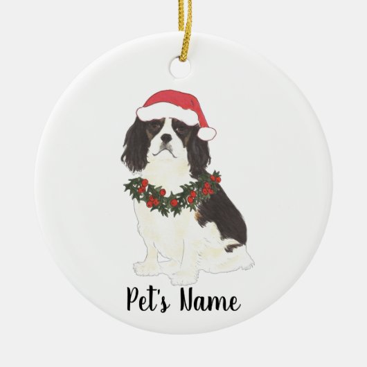Cavalier King Charles Spaniel (driekleurig) Keramisch Ornament (Voorkant)