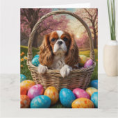 Cavalier King Charles Spaniel Easter Eggs Kaart (Voorkant)