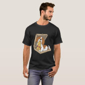 Cavalier King Charles Spaniel Eating Pizza Funny D T-shirt (Voorkant volledig)