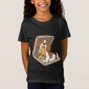 Cavalier King Charles Spaniel Eating Pizza Funny D T-shirt