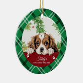 Cavalier King Charles Spaniel Eerste Kerstmis Keramisch Ornament (Rechts)