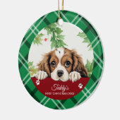 Cavalier King Charles Spaniel Eerste Kerstmis Keramisch Ornament (Links)