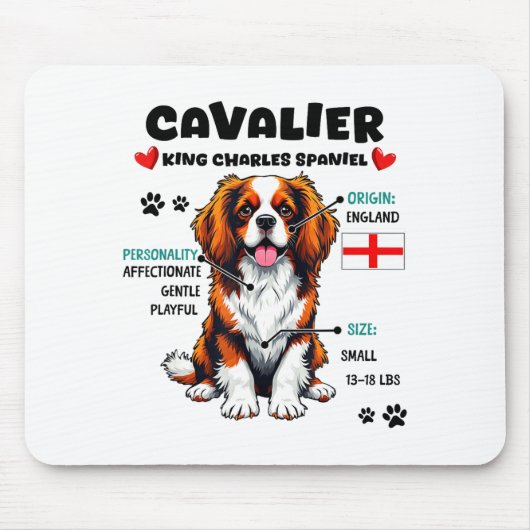 Cavalier King Charles Spaniel-eigenaar Funny Dog L Muismat (Voorkant)