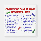 CAVALIER KING CHARLES SPANIEL Eigendomwetten 2 Magneet (Voorkant)