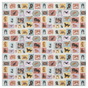 Cavalier King Charles Spaniel Fabric  Stof
