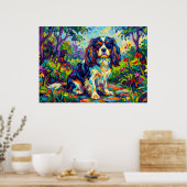Cavalier King Charles Spaniel Fauvist Tuin Poster (Keuken)