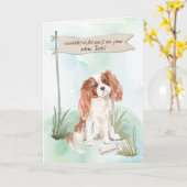 Cavalier King Charles Spaniel feliciteert met New Kaart (Gele Bloem)