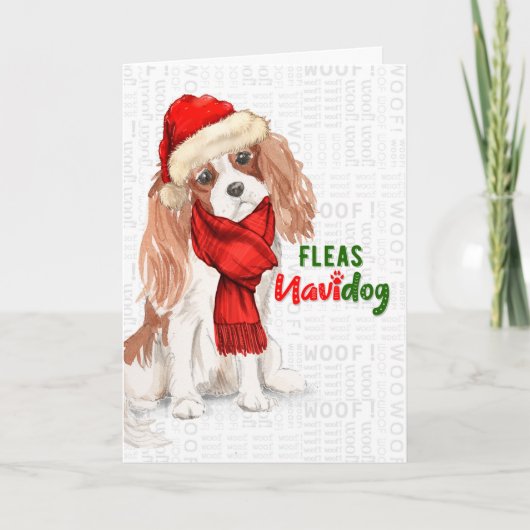 Cavalier King Charles Spaniel Fleas NaviDOG Feestdagen Kaart (Voorkant)