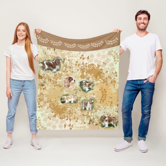 Cavalier King Charles Spaniel Fleece Blanket (In situ)