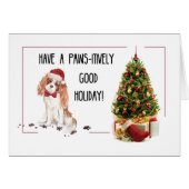 Cavalier King Charles Spaniel Funny Kersthond (Voorkant Horizontaal)