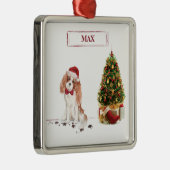 Cavalier King Charles Spaniel Funny Kersthond Metalen Ornament (Rechts)