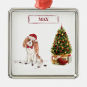 Cavalier King Charles Spaniel Funny Kersthond Metalen Ornament (Voorkant)