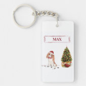 Cavalier King Charles Spaniel Funny Kersthond Sleutelhanger (Voorkant)