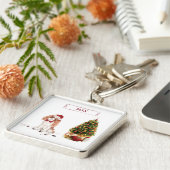 Cavalier King Charles Spaniel Funny Kersthond Sleutelhanger (Zijkant)