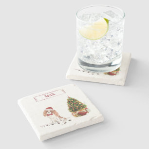 Cavalier King Charles Spaniel Funny Kersthond Stenen Onderzetter