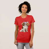 Cavalier King Charles Spaniel Funny Kersthond T-shirt (Voorkant volledig)