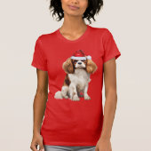 Cavalier King Charles Spaniel Funny Kersthond T-shirt (Voorkant)