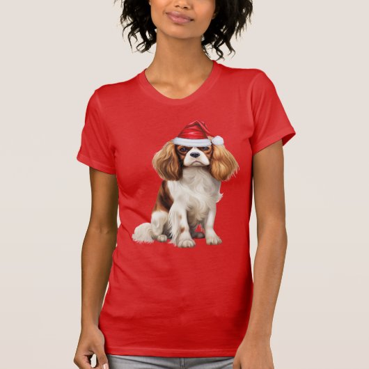 Cavalier King Charles Spaniel Funny Kersthond T-shirt (Voorkant)