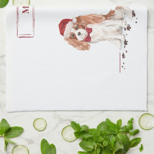 Cavalier King Charles Spaniel Funny Kersthond Theedoek (Gevouwen)