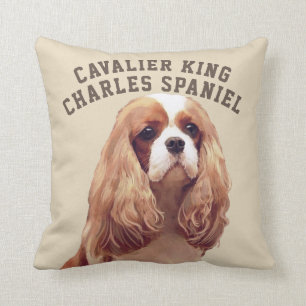 Cavalier King Charles Spaniel geïllustreerd Pillow Kussen
