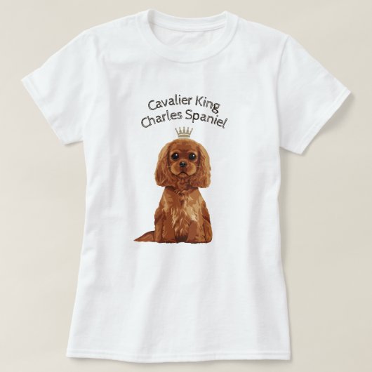 Cavalier King Charles Spaniel geïllustreerd T-Shir T-shirt (Design voorkant)