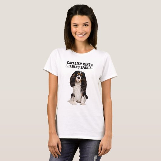 Cavalier King Charles Spaniel geïllustreerd T-Shir T-shirt (Voorkant volledig)