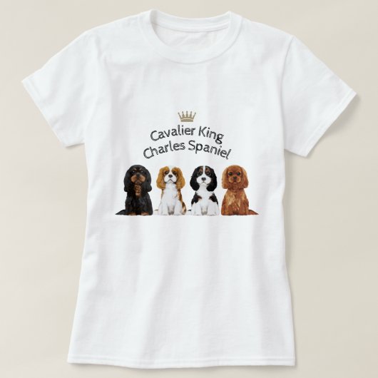 Cavalier King Charles Spaniel geïllustreerd T-Shir T-shirt (Design voorkant)