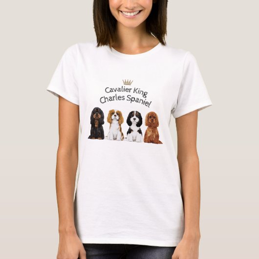 Cavalier King Charles Spaniel geïllustreerd T-Shir T-shirt (Voorkant)