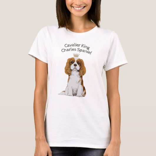 Cavalier King Charles Spaniel geïllustreerd T-Shir T-shirt (Voorkant)