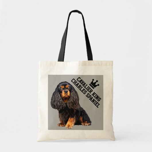 Cavalier King Charles Spaniel geïllustreerde Canva Tote Bag (Voorkant)