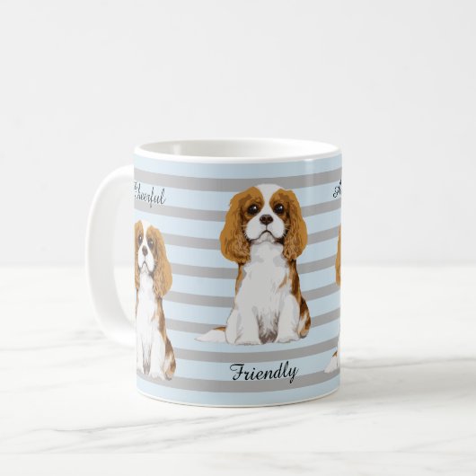 Cavalier King Charles Spaniel geïllustreerde Mok (Voorkant links)
