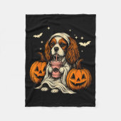 Cavalier King Charles Spaniel Ghost Halloween Cava Fleece Deken (Voorkant)