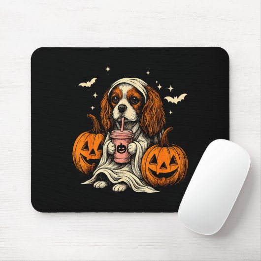 Cavalier King Charles Spaniel Ghost Halloween Cava Muismat (Met muis)