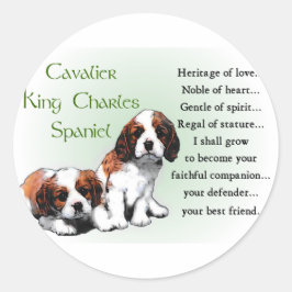 Cavalier King Charles Spaniel Gifts Ronde Sticker